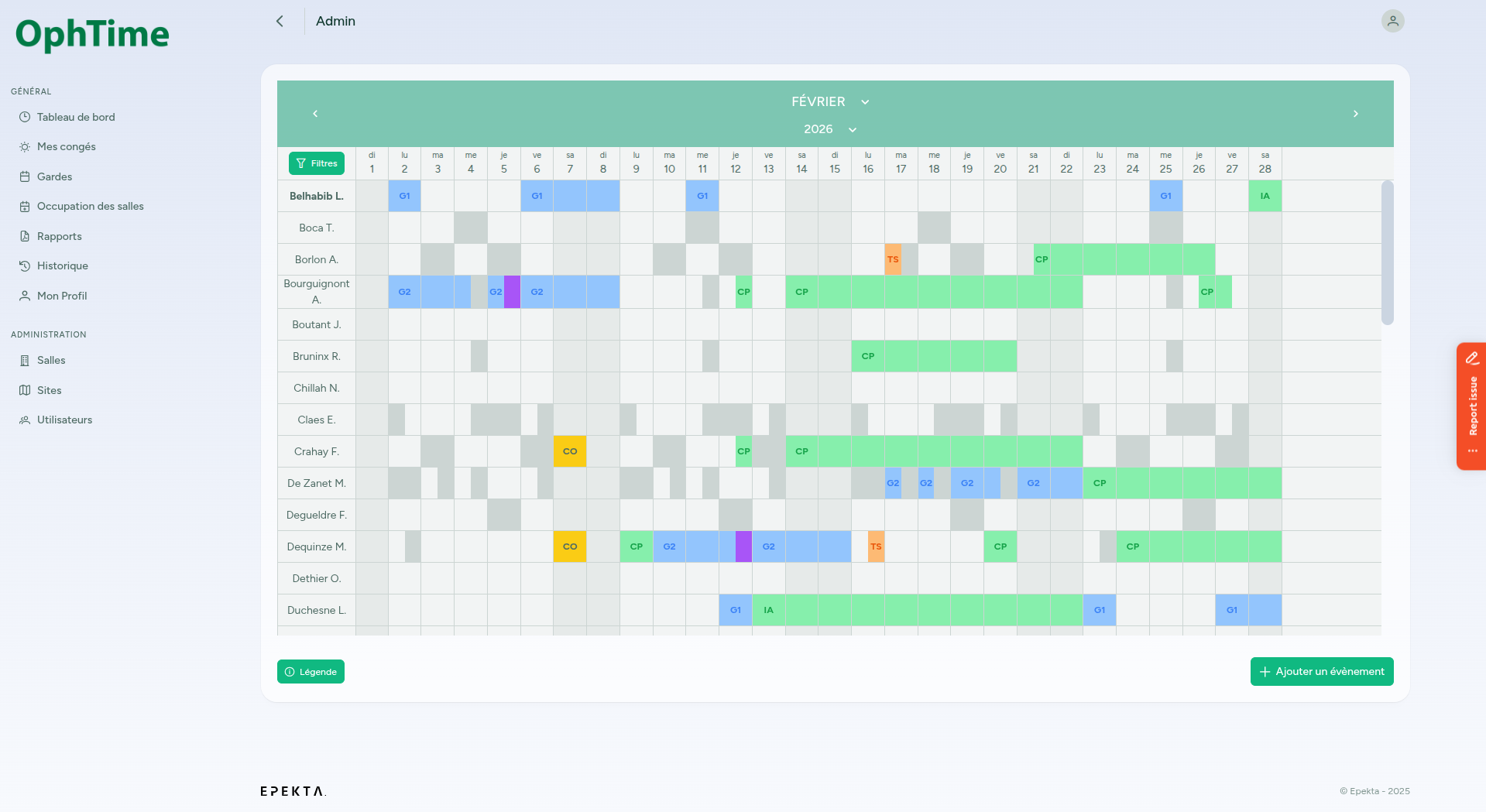 Ophtime — gestion de planning équipe médicale